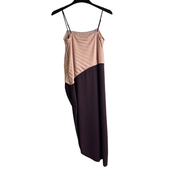 Halston Heritage Square Neckline Midi Length Dress Asymmetrical 10 Pink - Picture 4 of 6